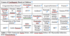 Causes of Cardiogenic Shock in Children