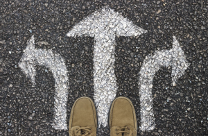 Image feet trying to decide which way to go